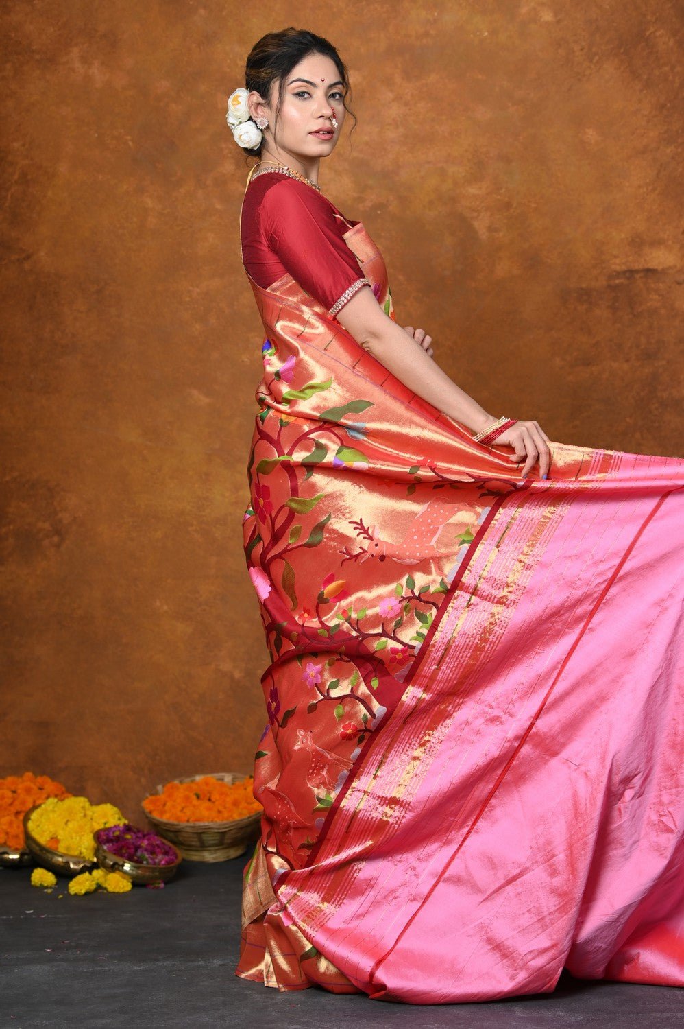 Royal Floral Silk Saree Collection