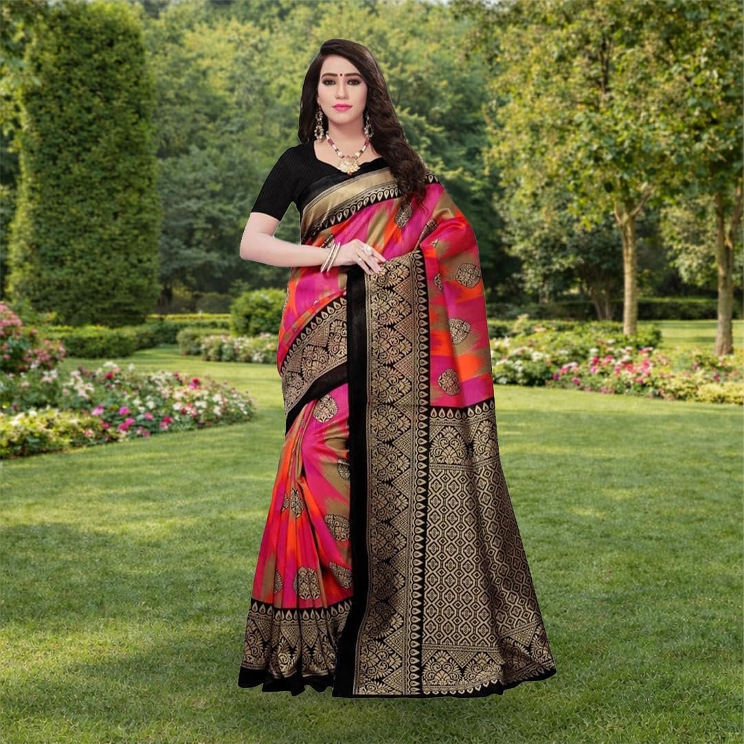 Women Banarasi Silk Saree Traditional Woven Zari Design Kanjivaram Style Wedding Festive Saree with Blouse Piece