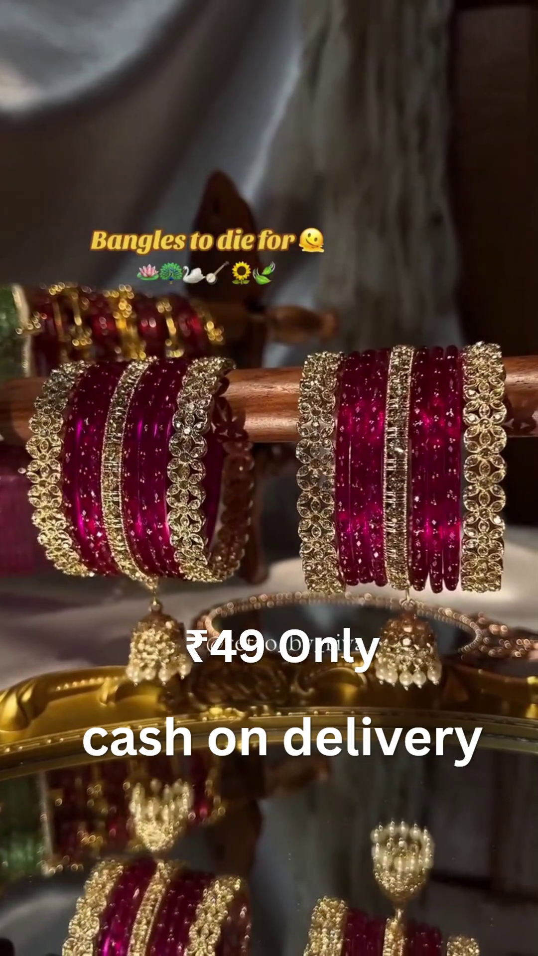 Magenta Majesty Bangles with Golden Embellishments and Dangling Ornaments – A Regal Fusion of Tradition and Modern Elegance 🌸🌿💎