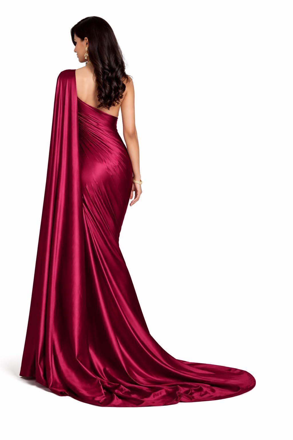 Women’s Premium Japan Satin Silk Plain Saree with Unstitched Blouse Piece – 5.5 Meters, Soft Smooth Finish, Elegant Solid Color Traditional Saree