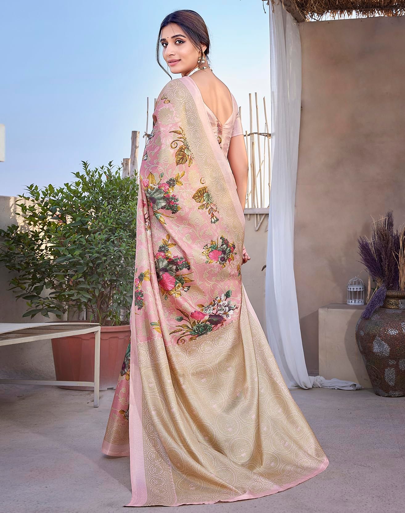 Priyashi Women Art Silk Floral Printed Kanjivaram Saree with Blouse Material |saree for Women | Saree | New Sari | Latest Saree,_AZ-PY-P3-PUDINA-Parent