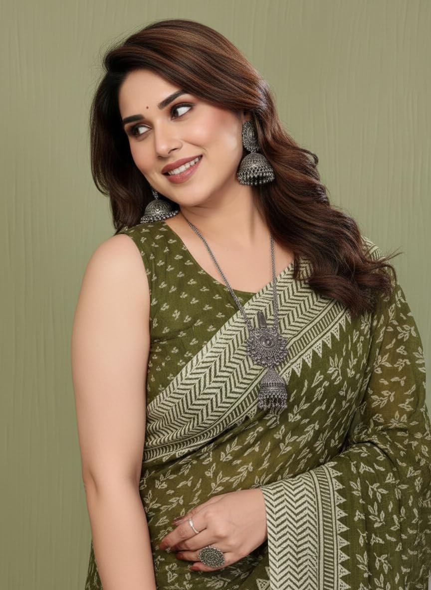 Yashika Women's Georgette Saree with Blouse Piece for Traditional Ethinic Wear Sari