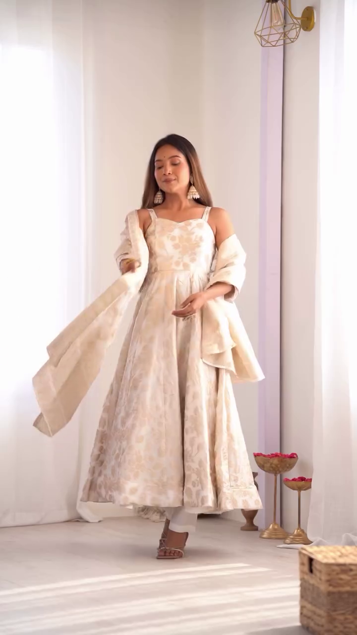 Premium Cream Anarkali Dress