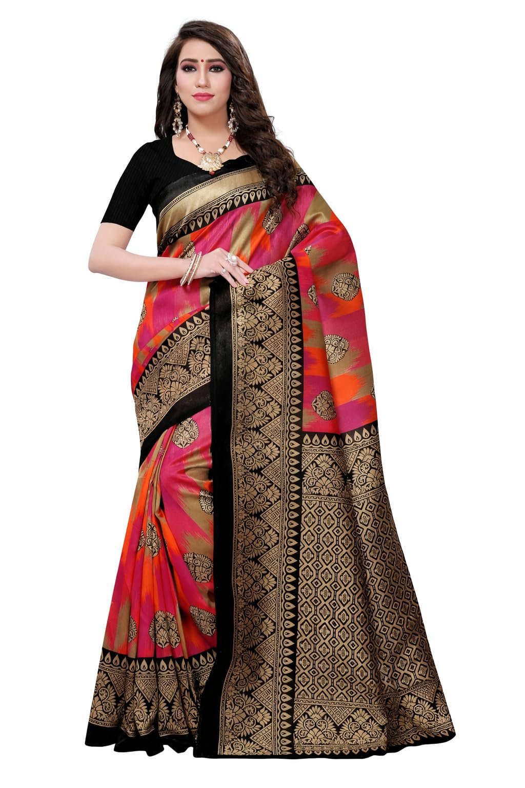 Women Banarasi Silk Saree Traditional Woven Zari Design Kanjivaram Style Wedding Festive Saree with Blouse Piece
